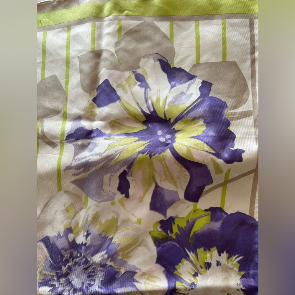 Valentino 100% silk 26” floral scarf.  Made in Italy. .